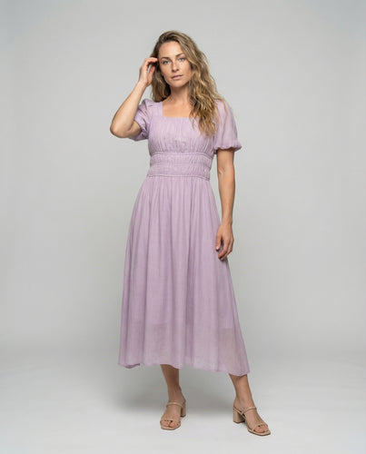 Damen Traumhafte Smok-Taille Chiffonkleid
