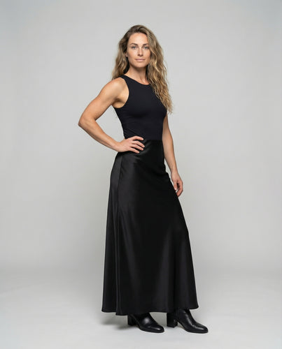 Damen Sanfte Fließende Satin-Sliprock