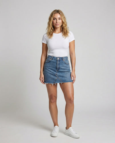 Damen Unkonventionelle Asymmetrische Jeans-Minirock