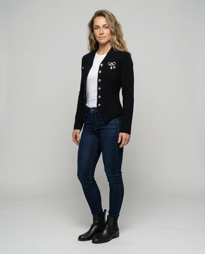 Damen Nostalgische Vintage-Knöpfe Strickjacke