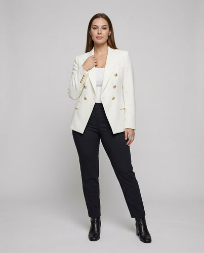 Damen Glamouröse Schmuckknöpfe Doppelreiher-Blazer