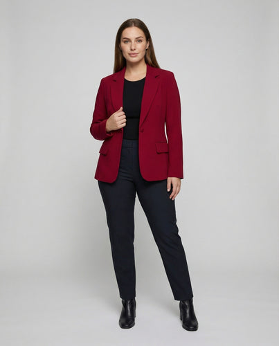Damen Geschwungene Saumlinie Einreiher-Blazer