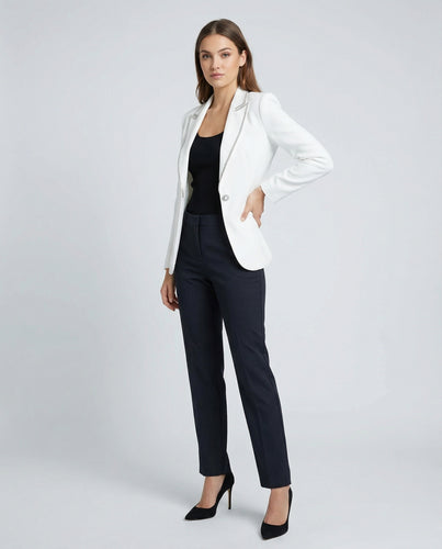 Damen Funkelnde Strassbesatz Satinblazer