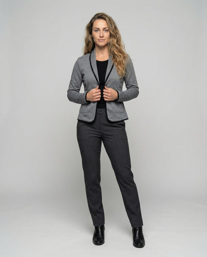 Damen Akurate Kontrastpaspel Jersey-Blazer