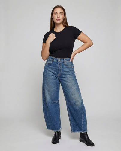 Damen Lässige Tiefe-Taille Baggy-Jeans
