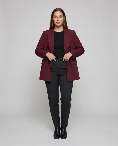 Damen Puristische Markantes-Revers Boxy-Longblazer