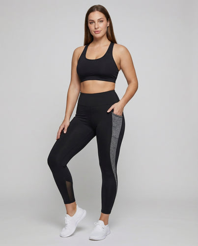 Damen Trainingsleggings mit Netzeinsatz