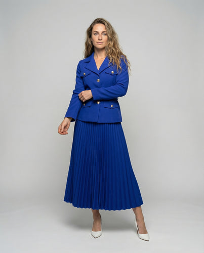 Damen Blazer-Set mit plissiertem Maxirock
