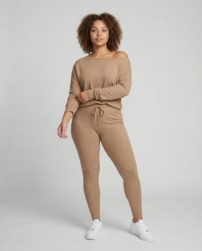 Damen Strick-Loungewear-Set mit Oversized-Schultern