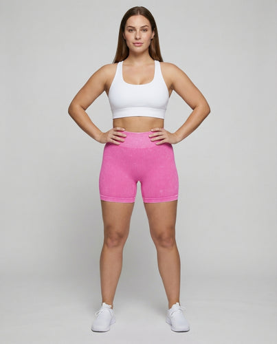 Damen nahtlose Hüftformer-Shorts mit Rippstruktur
