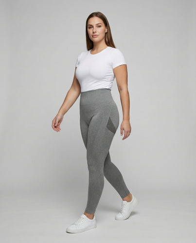 Damen nahtlose Kompressionsleggings mit Rippbund
