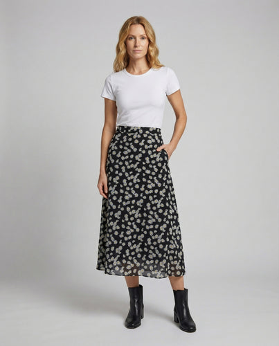 Damen schwingender Swingrock mit Blumenmuster