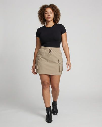 Damen A-Linien-Minirock im Cargo-Look