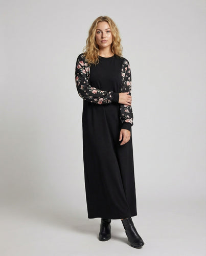Damen Romantische Ballonärmel Maxikleid