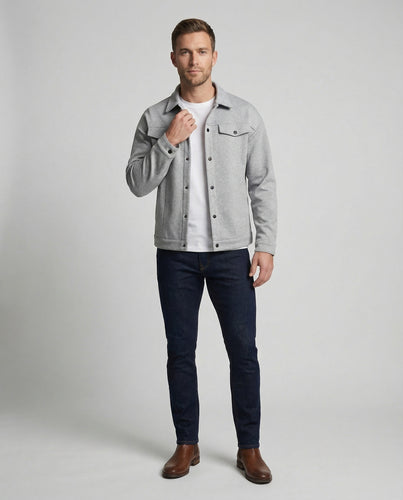 Herren Robuste Wollmix Overshirt-Jacke