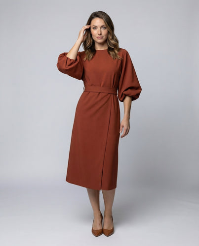 Damen Architektonische Kimonoärmel Maxikleid