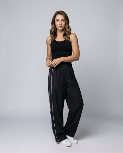 Damen Sportliche Kontrastpaspeln Baggy-Sporthose