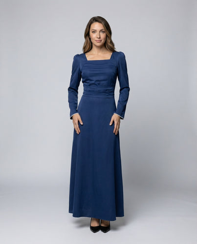 Damen Glänzende Miederpasse Satin-Maxirobe