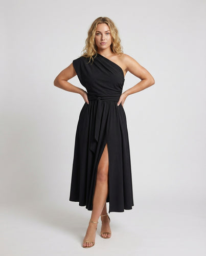Damen Schwingende Tailliertes-Bindeband Midikleid