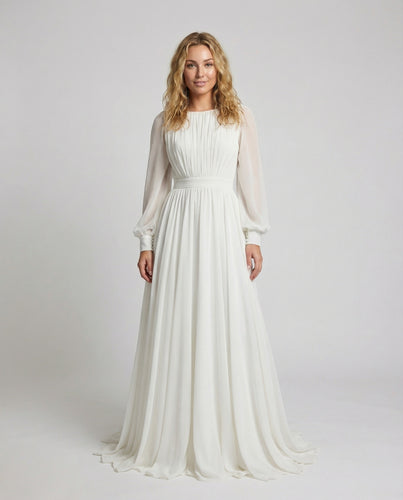 Damen Edle Plissiertes-Oberteil Brautkleid