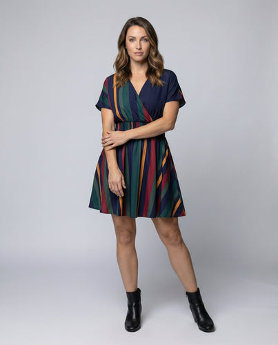 Damen Kurze Kastige-Kurzärmel Smock-Tellerkleid