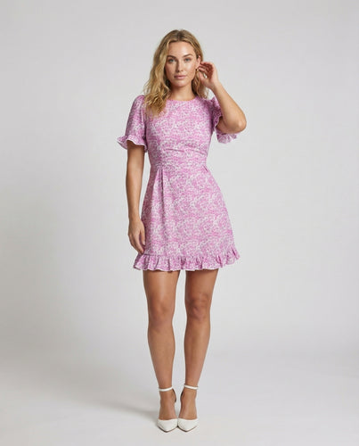 Damen Kurztaillierte Taillenpasse Sommerkleid