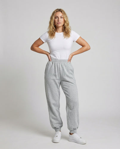 Damen Lässige Elastikbund Oversize-Joggerhose