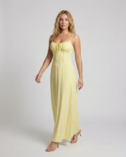 Damen Schwingende Spaghettiträger Maxikleid