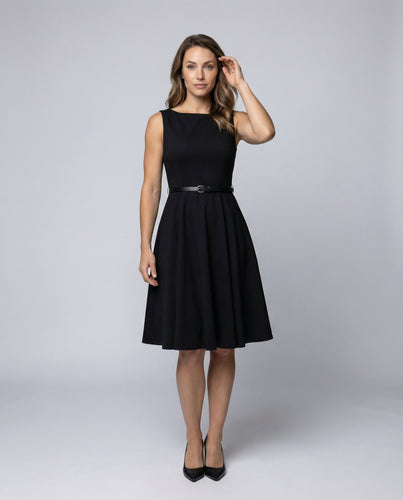 Damen Retro Taillengürtel Swingkleid