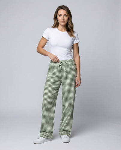 Damen Praktische Vichy-Karo Loungehose