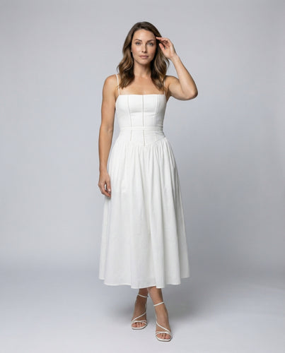 Damen Zeitlose Taillenabnäher Korsagenkleid