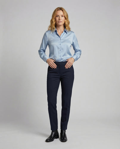 Damen Satin Hemdbluse Modern