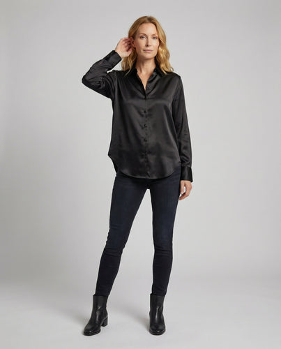 Damen Viskosemix Hemdbluse Asymmetrisch