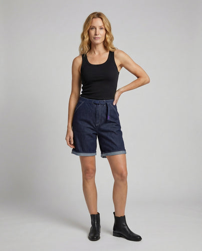 Damen Jeans Bermuda Knielang