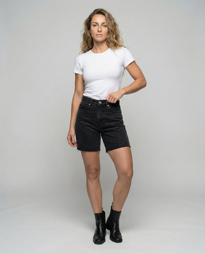 Damen Denim Bermuda High Waist Lässig