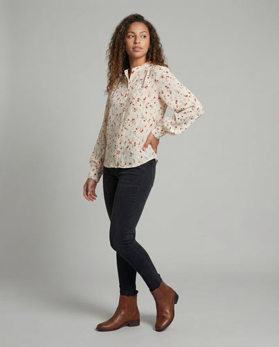 Damen Blumenbluse Leicht Quadratisch
