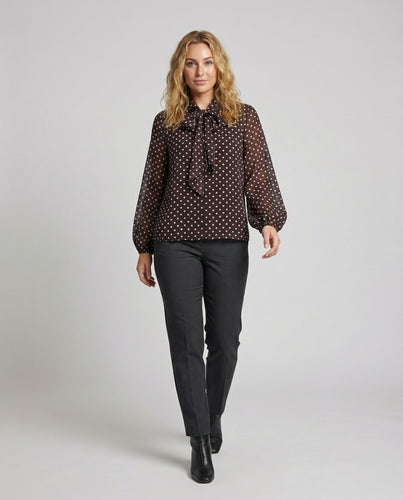 Damen Schluppenbluse Chiffon Leicht