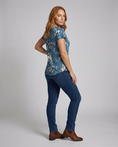 Damen V-Ausschnitt-Bluse Leicht Kurzarm