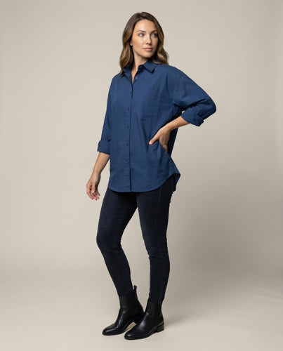 Damen Hemdbluse Seidenoptik Verdeckte Knopfleiste