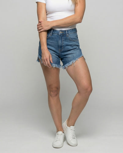 Damen Jeansshorts Sommerlich High Waist