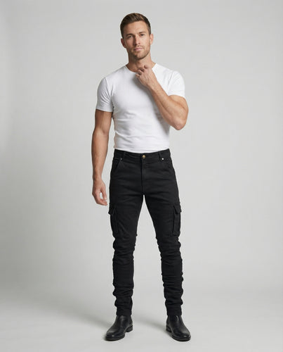 Herren Cargo-Jeans Modern Konisch Knieabnäher