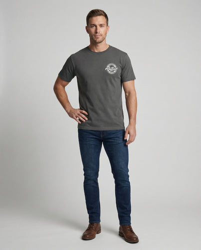 Unisex Vintage-Logo T-Shirt Rundhals Baumwollmix