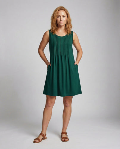 Damen Blattmuster Swingkleid mit breiten Trägern