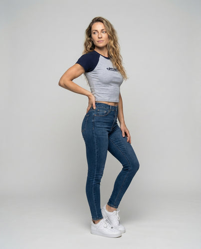 Damen Raglan T-Shirt mit Logoprint