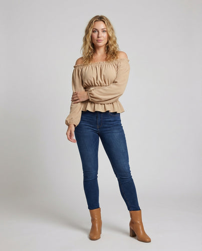 Damen Carmenbluse mit Ballonärmeln