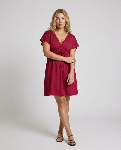 Damen Empire Kleid mit Flügelärmeln