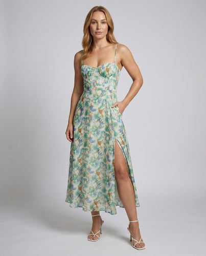 Damen Bustier Maxikleid mit Schnürrücken