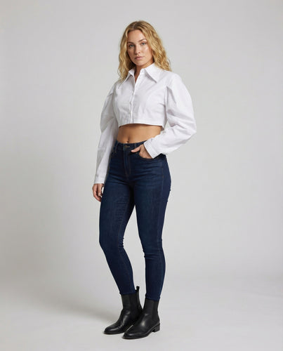 Damen Taillierte Ballonärmel Hemdbluse