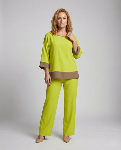 Damen Kastiges Tunika-Hosen Zweiteiler-Set