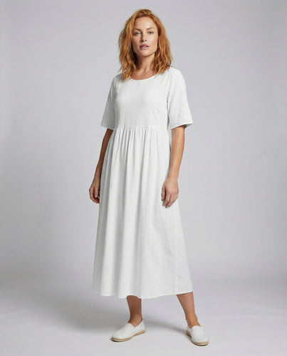Damen Empire Maxikleid mit halblangen Ärmeln